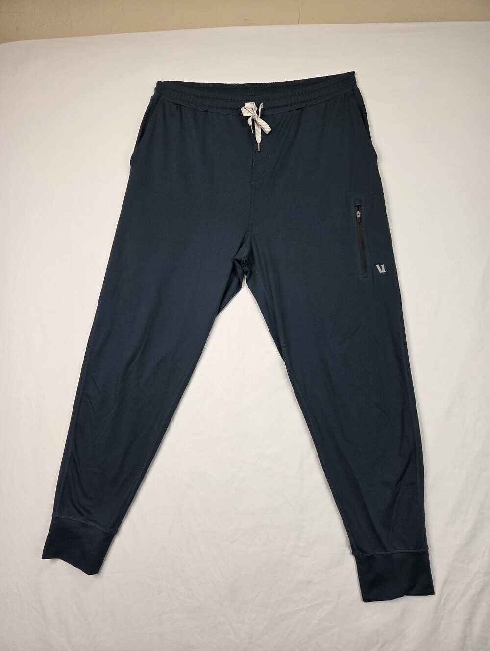 Vuori Sunday Performance Jogger Pants XL Blue Athletic Lounge Travel Stretch Zip